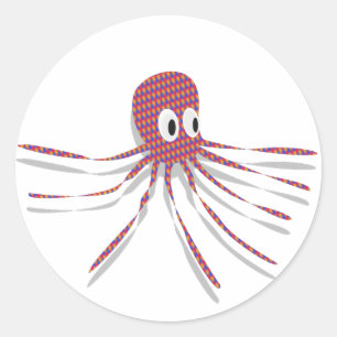 Colourful Octopus Classic Round Sticker