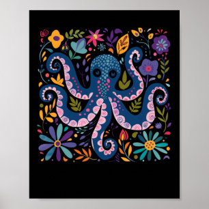 Colourful Octopus Illustration Surrounded Poster
