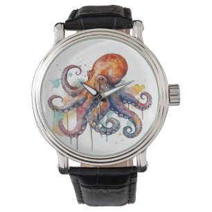 colourful octopus in watercolor   watch