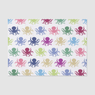 Colourful octopus pattern tissue paper