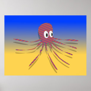 Colourful Octopus Poster