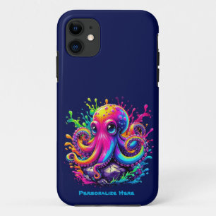 Colourful Octopus Splash iPhone 11 Case