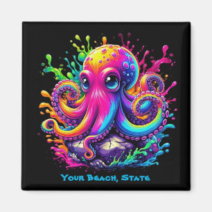 Colourful Octopus Splash Magnet