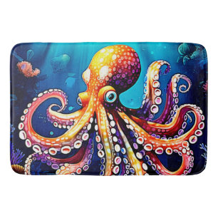 Colourful Octopus View Design Bath Mat