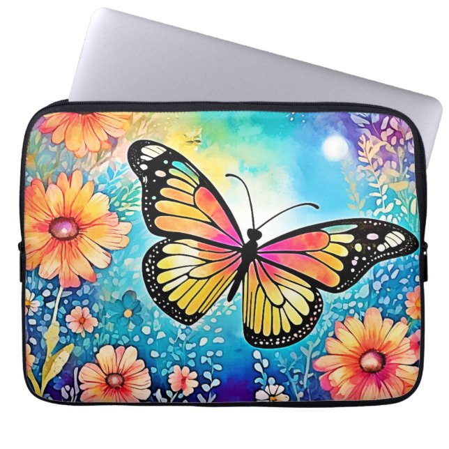 Colourful Octopus View Design Laptop Sleeve (Front)