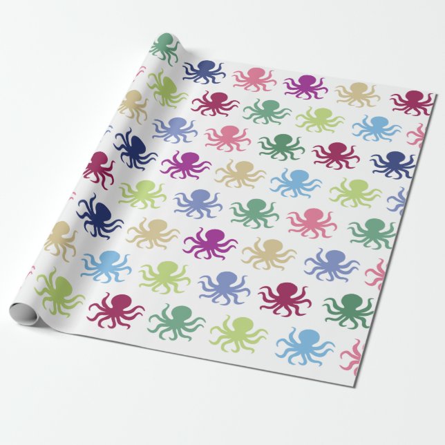 Colourful octopus wrapping paper (Unrolled)