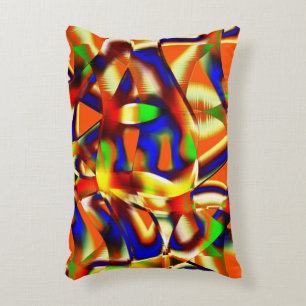 Colourful of imposing colours, blue and orange fig decorative cushion