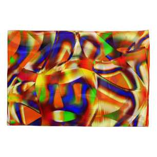Colourful of imposing colours, blue and orange fig pillowcase