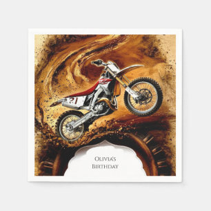 Colourful Off Road Kids' Motorcycle Birthday Napkin