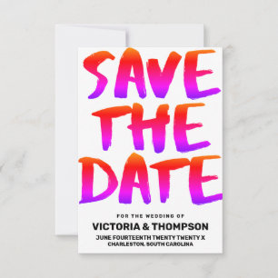 Colourful Off The Page Wedding Save The Date