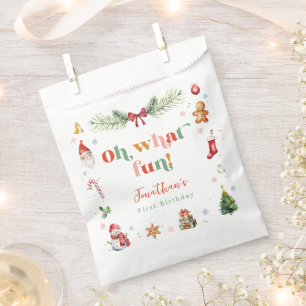 Colourful Oh What Fun 1st Christmas Cute Birthday Favour Bags