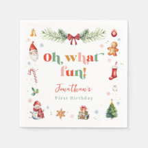 Colourful Oh What Fun 1st Christmas Cute Birthday