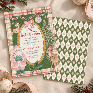 Colourful Oh What Fun Christmas Christmas Party Invitation