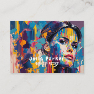 Colourful oil paint business card