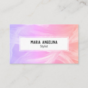 Colourful oil painting abstract pink yellow sunset business card