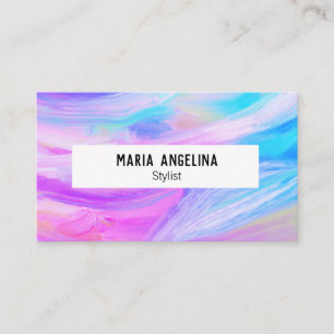 Colourful oil painting abstract purple blue business card