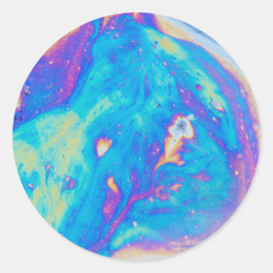 Colourful oil patterns, Canada Classic Round Sticker