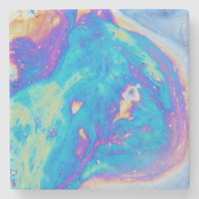 Colourful oil patterns, Canada Stone Coaster (Front)