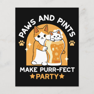 Colourful Oktoberfest Cat Party - Paws and Pints Flyer