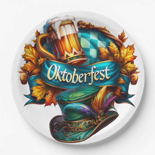 Colourful Oktoberfest  Paper Plate (Front)