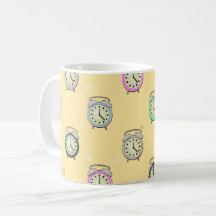 Colourful Old Alarm Clocks Pattern  Coffee Mug