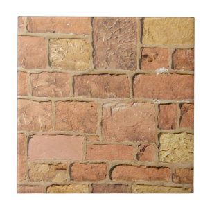 Colourful old brick wall design tile
