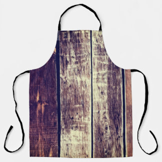 Colourful Old Wood Background - Vintage Dark Yello Apron