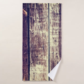Colourful Old Wood Background - Vintage Dark Yello Bath Towel