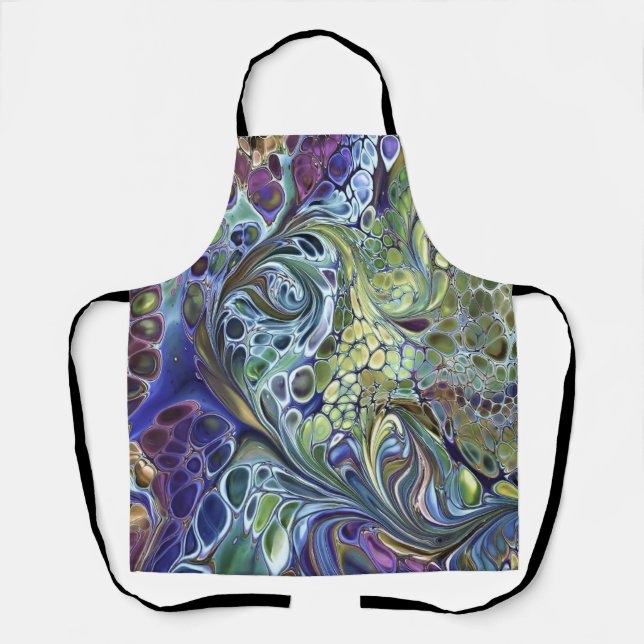 Colourful Olive sage green, purple blue burgundy  Apron (Front)