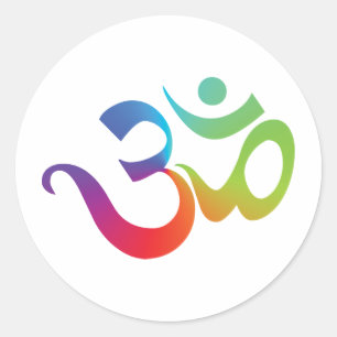 Colourful Om Classic Round Sticker