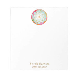 Colourful Om Lotus Flower Personalised Notepad