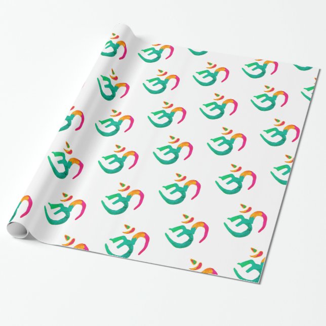 Colourful OM sign Wrapping Paper (Unrolled)