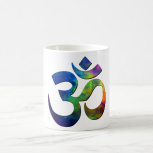 Colourful Om Yoga Symbols Coffee Mug