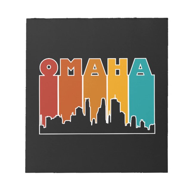 Colourful Omaha Nebraska Retro Sunset Notepad (Front)