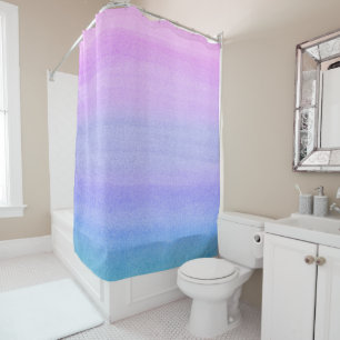 Colourful Ombre Abstract Watercolor Pattern Shower Curtain