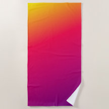 Colourful ombre gradient beach Towel