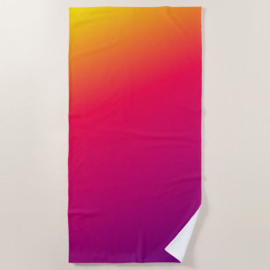 Colourful ombre gradient beach Towel