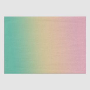 Colourful Ombre Gradient Teal Peach Pink Tissue Paper