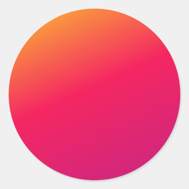 Colourful ombre gradient template classic round sticker (Front)