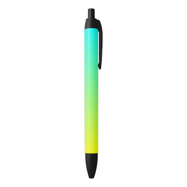 colourful ombre lemon yellow lime green turquoise black ink pen (Bottom (Vertical))