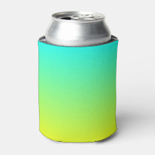 colourful ombre lemon yellow lime green turquoise can cooler