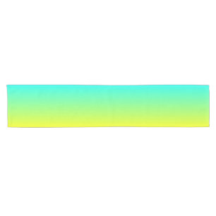 colourful ombre lemon yellow lime green turquoise short table runner