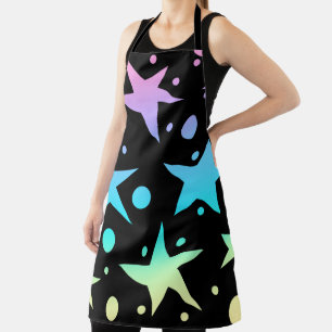 Colourful Ombre Stars and Polka Dots Collection  Apron