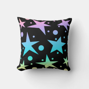 Colourful Ombre Stars and Polka Dots Collection Cushion
