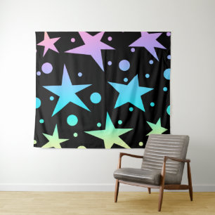 Colourful Ombre Stars and Polka Dots Collection  Tapestry