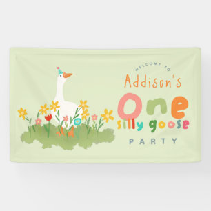 Colourful One Silly Goose 1st Birthday Welcome Banner