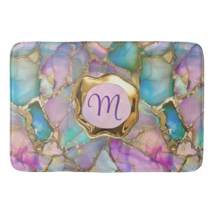 Colourful Opal and Liquid Gold Bath Mat