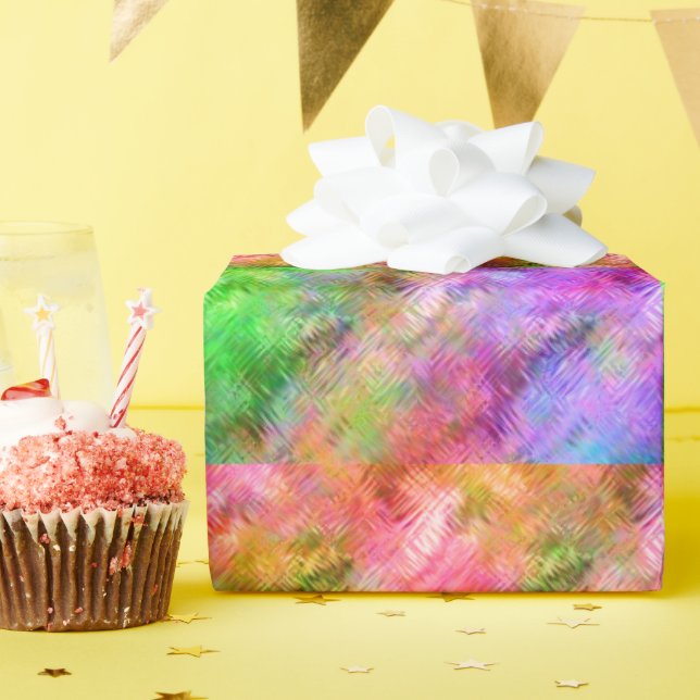Colourful Opal Glassy Texture Wrapping Paper (Birthday Party)