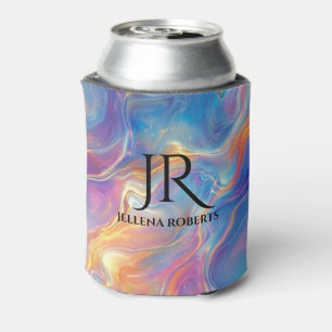 Colourful opal swirly flowing marble texture can cooler