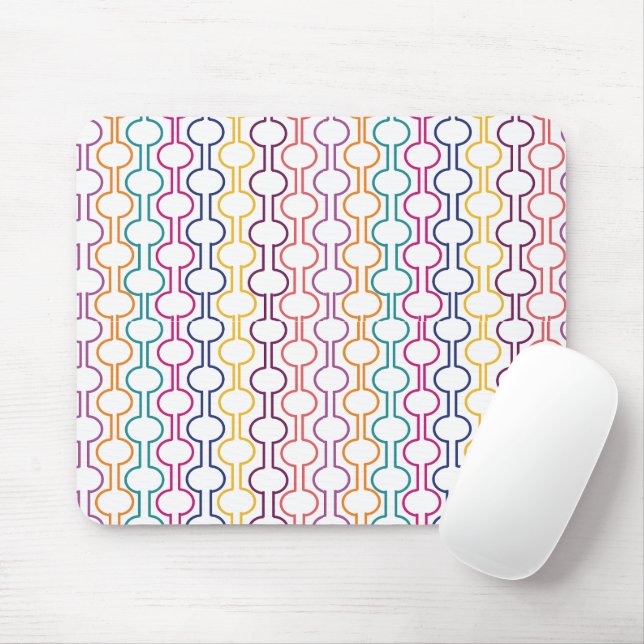Colourful Open Circles Mouse Mat (With Mouse)